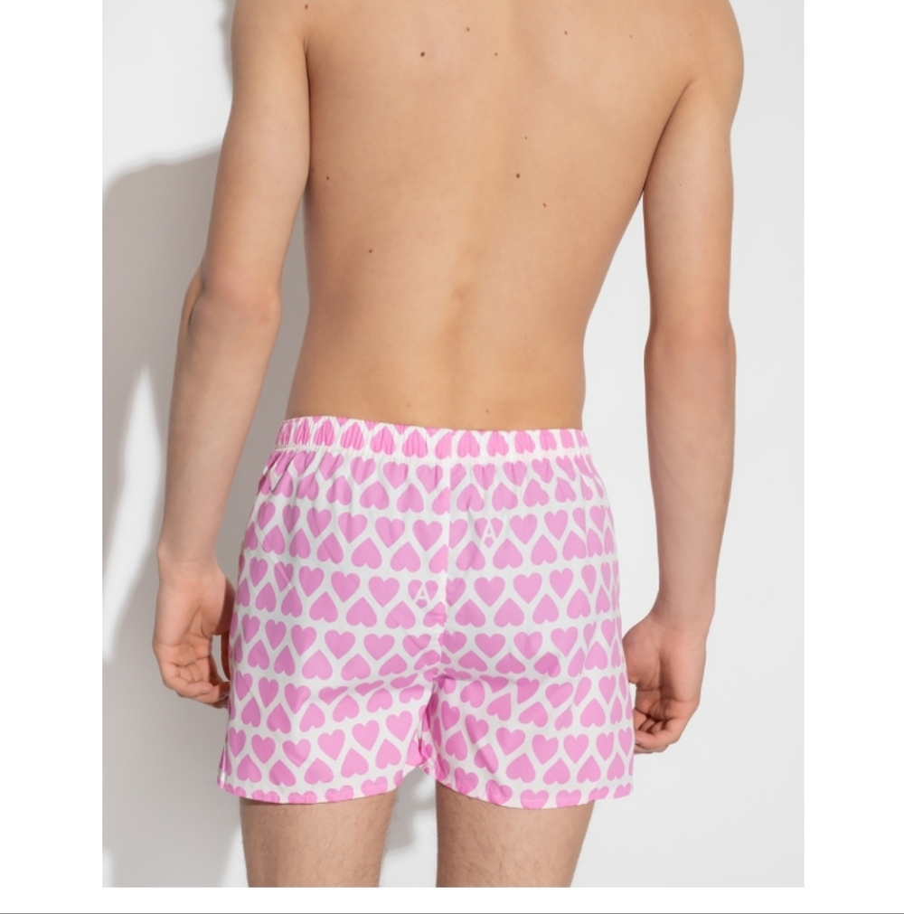 Ami Alexandre Mattiussi Pink Boxers With Motif Of Hearts; NWT - Picture 2 of 10